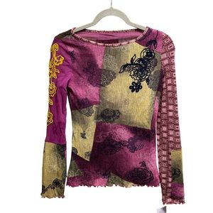 SP Wool Mesh Floral Top